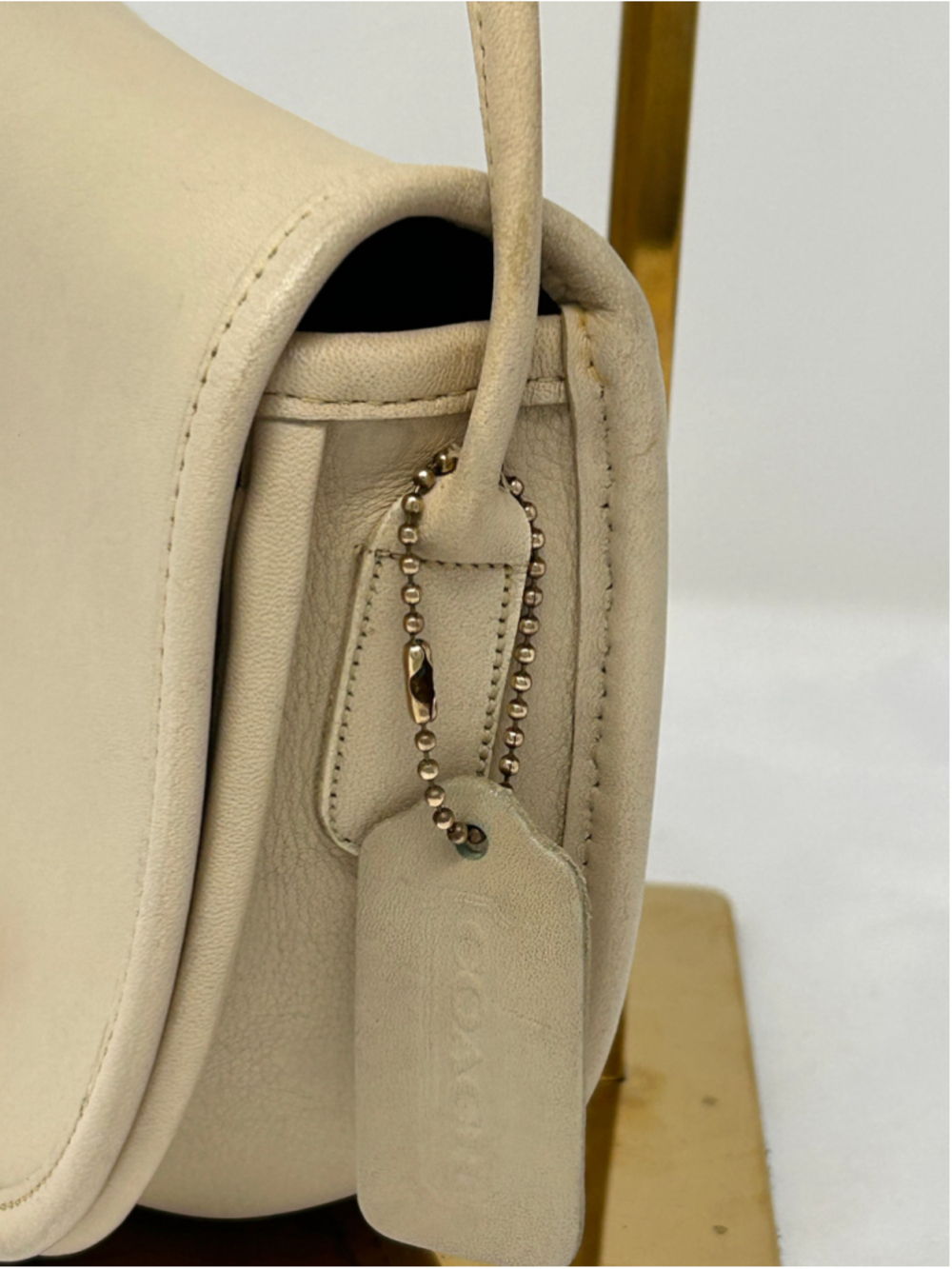 Vintage Coach Watson 9981 Bone Leather Crossbody Bag USA 90s - Picture 5 of 12